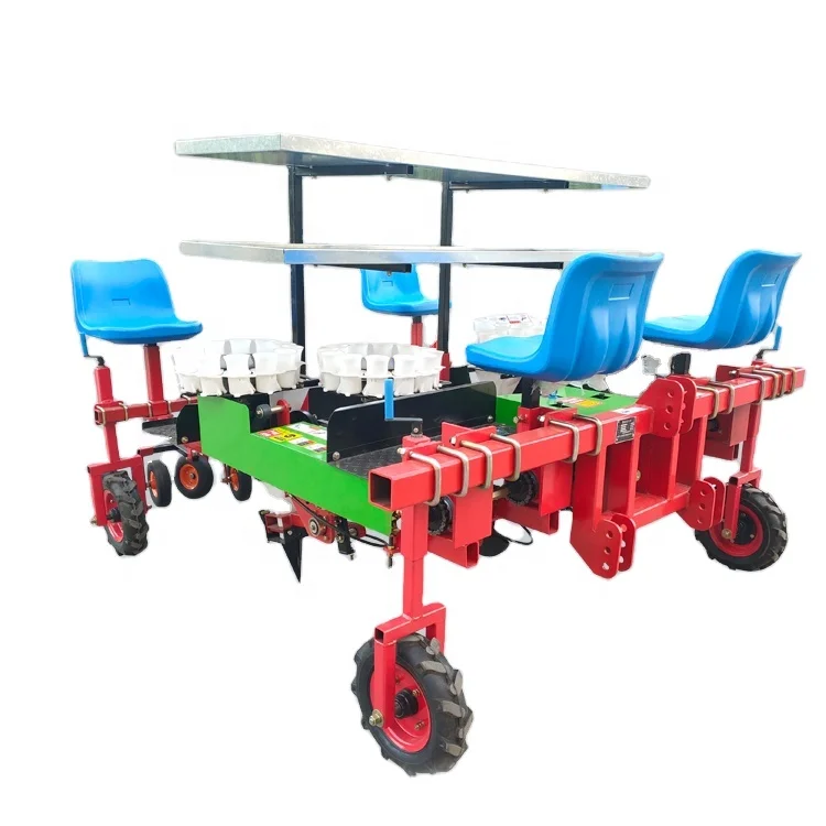 Automatic Tractor-drawn 4 Rows Seedling Transplanter Tomato Transplanting Machine