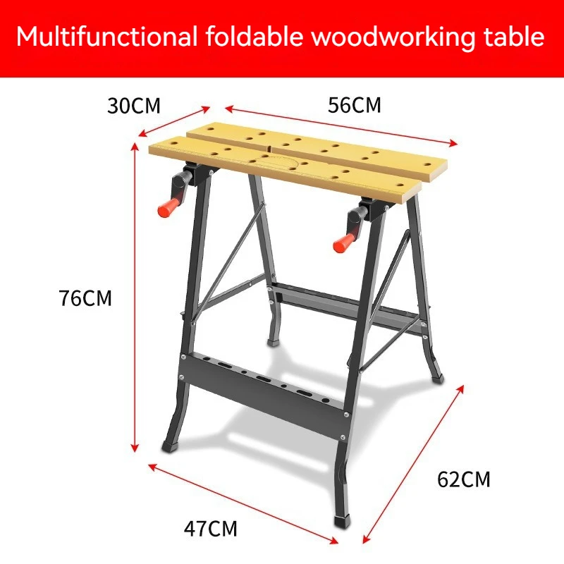 Multifunctional Carpentry Workbench Folding Woodworking Table Saw Household Portable Combined Tool Decoration Wood Working Table