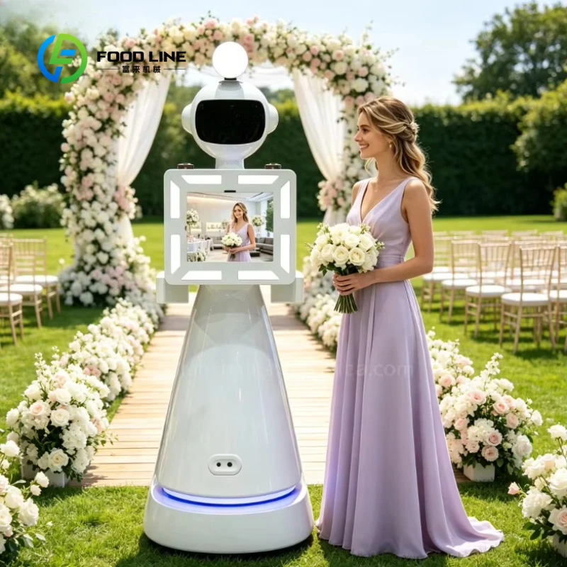 Customized Mobile Robotic Photo Booth Wedding Celebration Party Remote Auto Editing Print Automatic Photography Robot