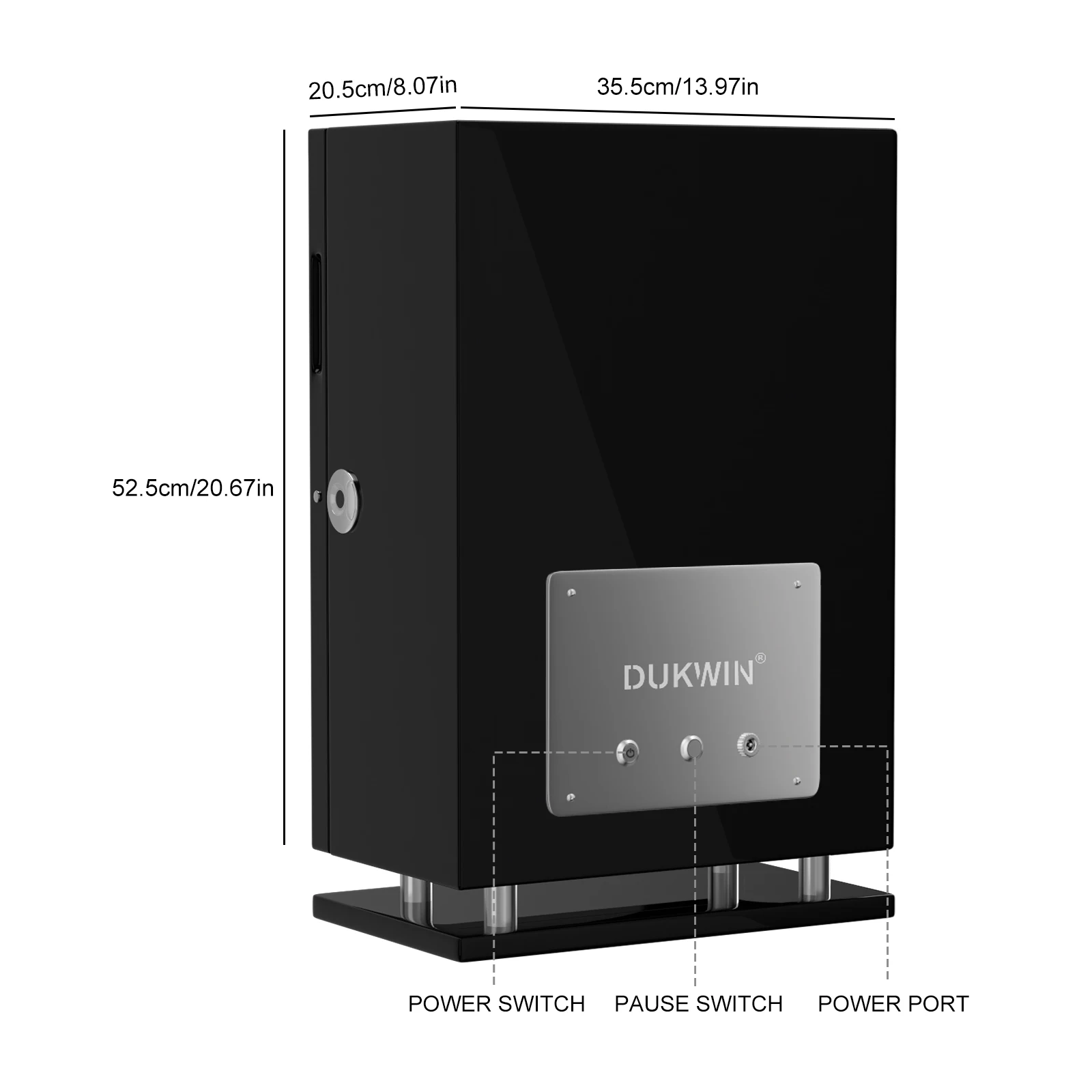 صندوق ملفاف الساعة لساعة أوتوماتيكية 12 ساعة مع ضوء LED أزرق وصندوق تخزين شاشة LCD تعمل باللمس