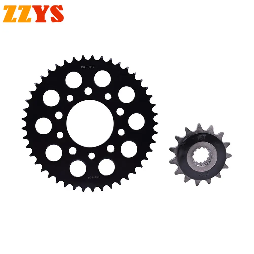 525 15T 45T 15 45 Tooth Motorcycle Silent Front Rear Sprocket Gear Wheel Pinion for Honda CB400 F Super Four NC31 CB400F CB 400