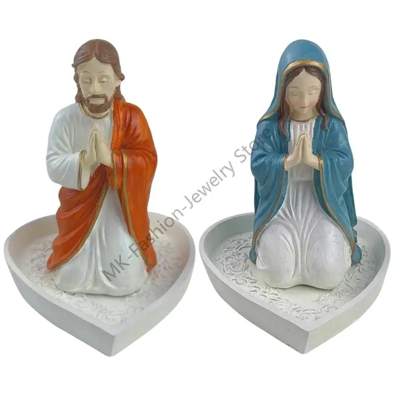 

Q6PF коробка для четок, католическая религиозная смола, скульптура, держатель для ювелирных изделий, прочный домашний алтарь,