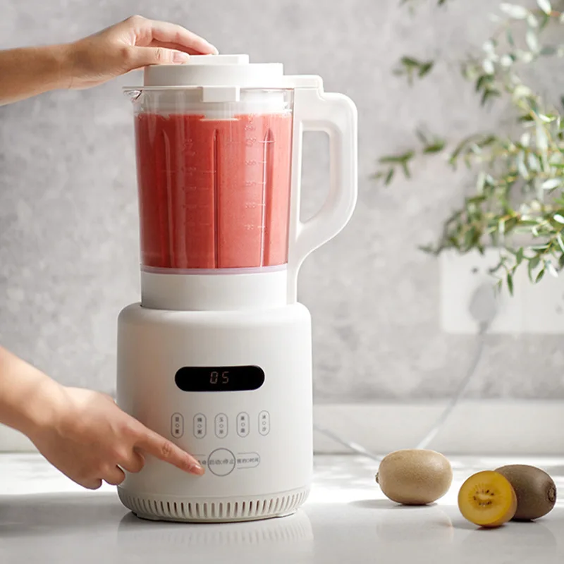 Máquina de preparación de comida auxiliar silenciosa, máquina de leche de soja, calentamiento automático, jugo fresco, operación táctil de 1.75L