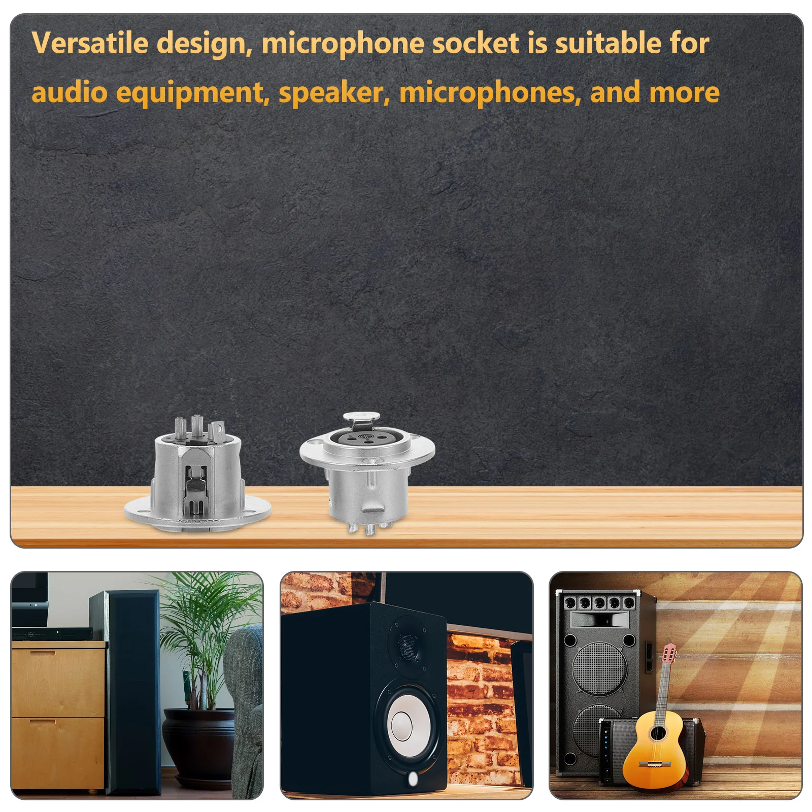 

2Pcs Zinc Alloy 3 Pin Female Jack Socket Panel Mount Microphone Connector Audio Socket for Patch Bay Speaker Microphone