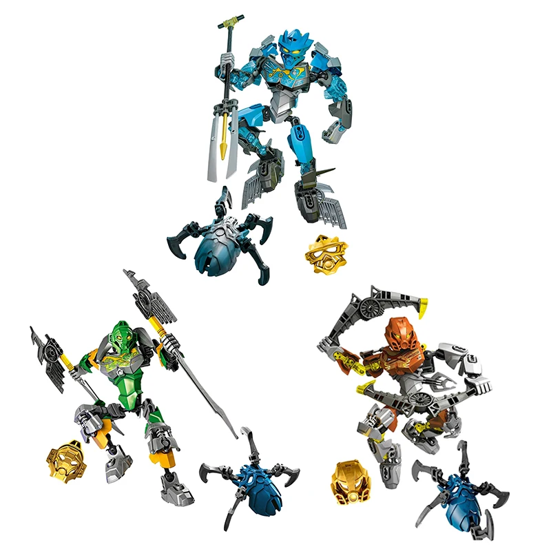 New Bionicle Ice Master Golden Mask Building Blocks 2in1 Warriors Action Figures Mech Warrior Robot Bricks Toys For Boys Gifts view 3