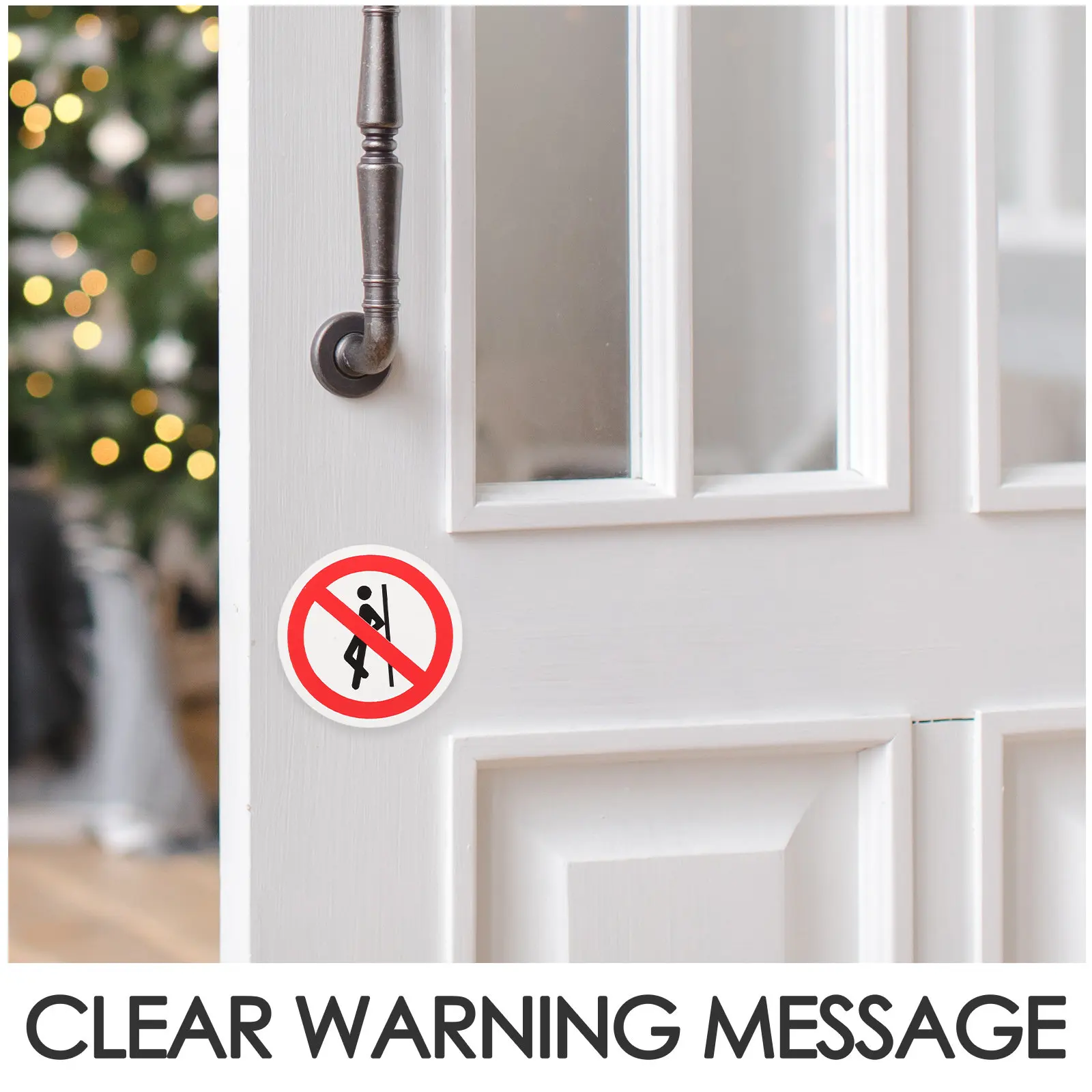 Safety Warning Labels 10 Pack No Leaning Self Adhesive Vinyl Stickers for Warehouse Doors Glass Equipment