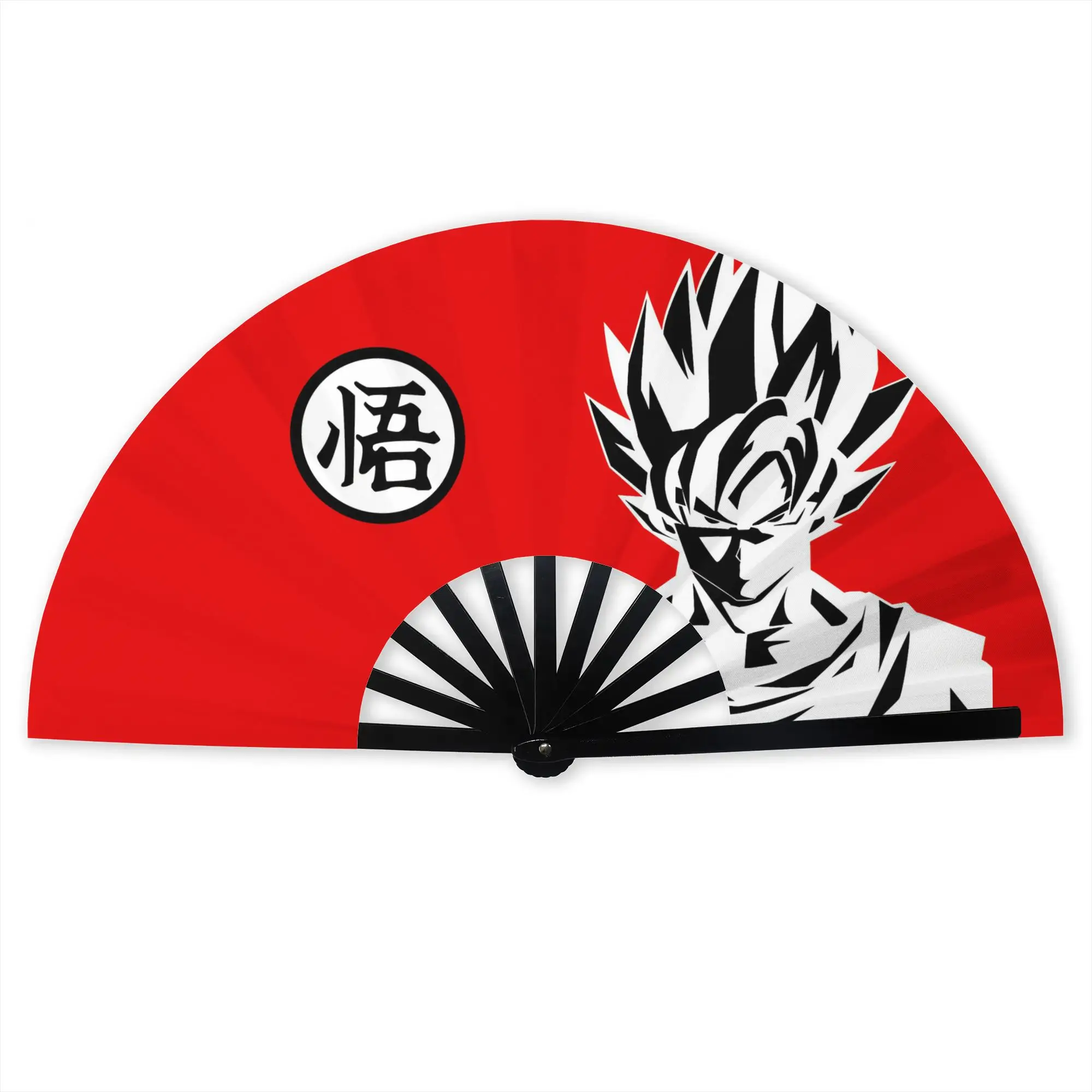 

D-Dragon B-Ball Z Gokus Folding Hand Fan Custom Cartoon Anime Polyester Fabric Fan Cool Summer Accessory Decorative Fans