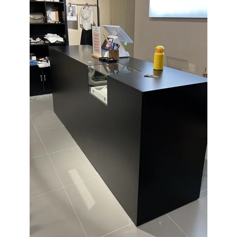 Clothing store, counter, cash register, glass counter, simple and modern