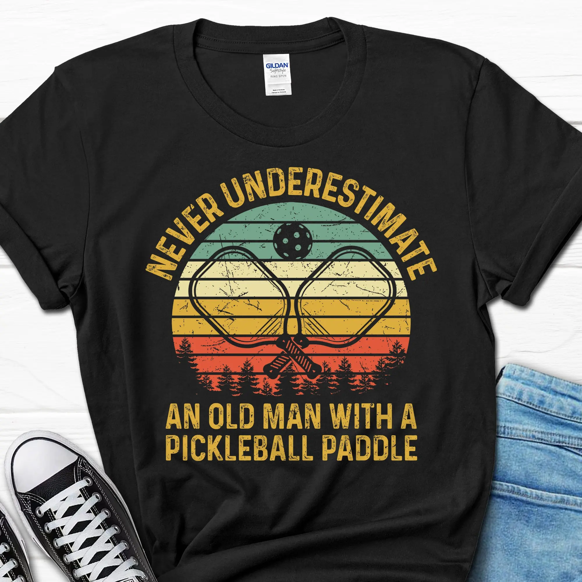 Funny Pickleball T shirt Player Men's for Him Husband Dad Birthday Father's Day