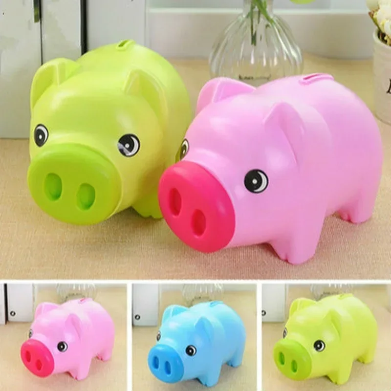 Cartoon Piggy Bank Change Plastic Stationary Savings Toy Cash Safe Cartoon Transparent Piggy Bank Childrens Birthday Gift