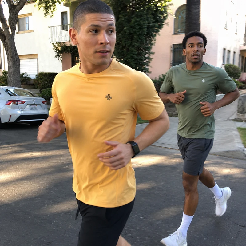 SBWL High Quality Seamless Process Men's Quick-drying Running Shirts Fitness Gym Sports T-shirt Workout Training Muscle Tops