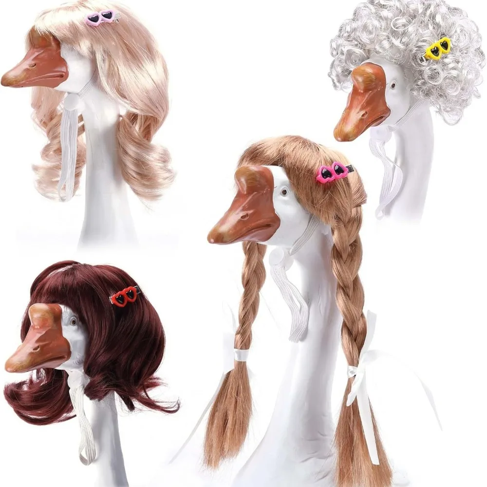 

Creative Braid Wig Pet Wigs Porch Goose Outfit Photography Gooses Hairpiece Gooses Headwears Goosey Decoration