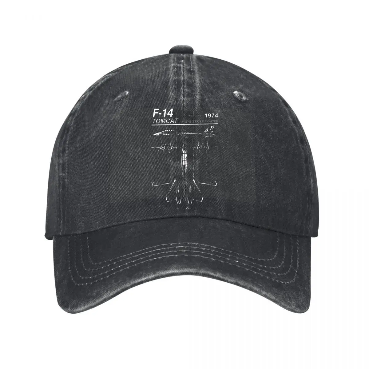 F 14 Tomcat Naval Fighter Jet Diagram 2025 New Vintage Washed Cotton Baseball Cap Sun Hats