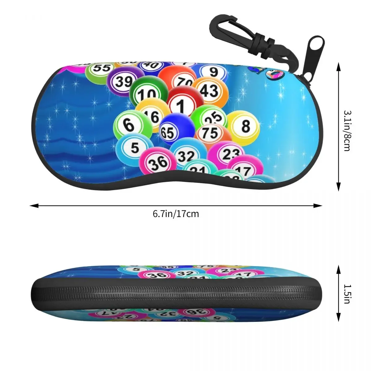 Custom Bingo Balls Shell Eyeglasses Case Women Men Fashion Paper Game Glasses Case Sunglasses Box Pouch