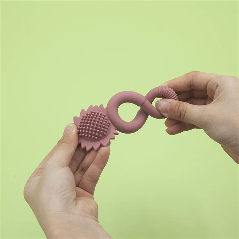 Anneau de dentition en Silicone de qualité alimentaire pour bébé, brosse à dents à mâcher, jouet pour tout-petits, nouvelle collection