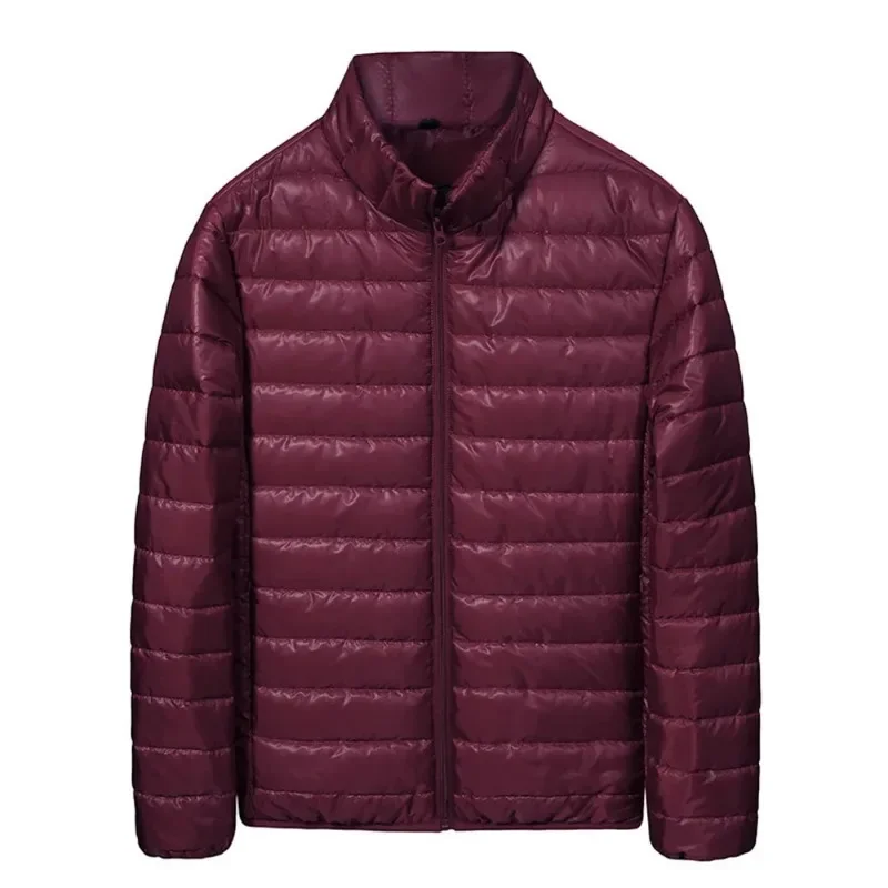 Men\'s Down Jacket Soft Lightweight Autumn Winter Solid Slim Padded Turtleneck Coat Male Casual Warm Long Sleeve Zipper Jackets
