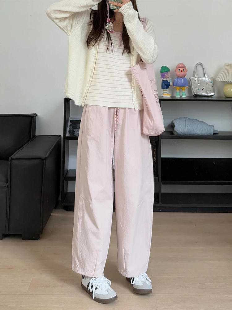 Pantalon décontracté à jambe droite ample à taille haute pour femmes, automne-hiver, nouveau, simple, neuf points, amincissant, pantalon bulbe