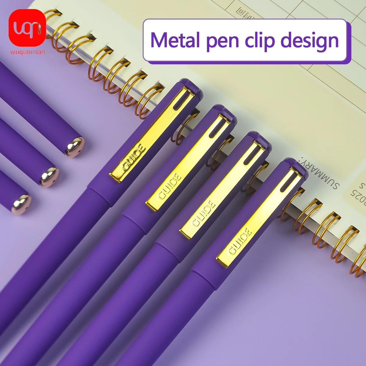 WQN-3/6/12 قطعة متجمد الأرجواني هلام القلم 0.7 مللي متر تلميح سعة كبيرة الحبر الأرجواني قلم توقيع طالب الكتابة القرطاسية مكتب المورد #6