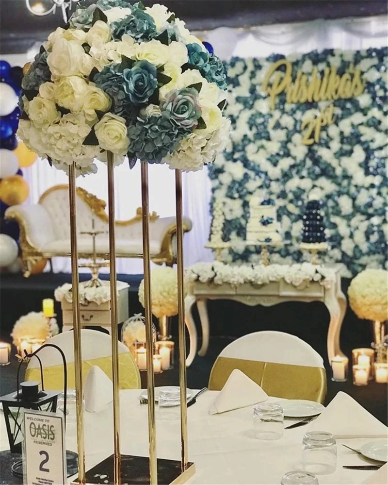 10 Stück Vasenständer in Gold-Säulenform, Metallständer für Hochzeitsdekoration, Blumenständer für Veranstaltungen, Partys und Heimdekoration – Detail 11