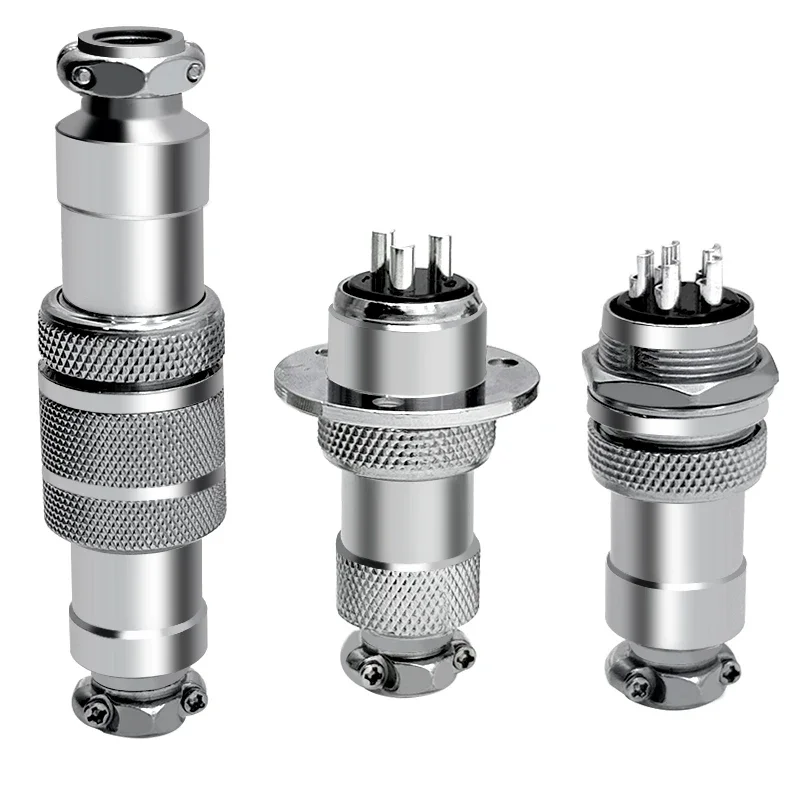 5pcs Male-Female Aviation Connector GX12 GX16 GX20 Metal Aviation Socket Coupler 2/3/4/5/6/7/8/9 Core Pin Fixed Butt Mobile Type