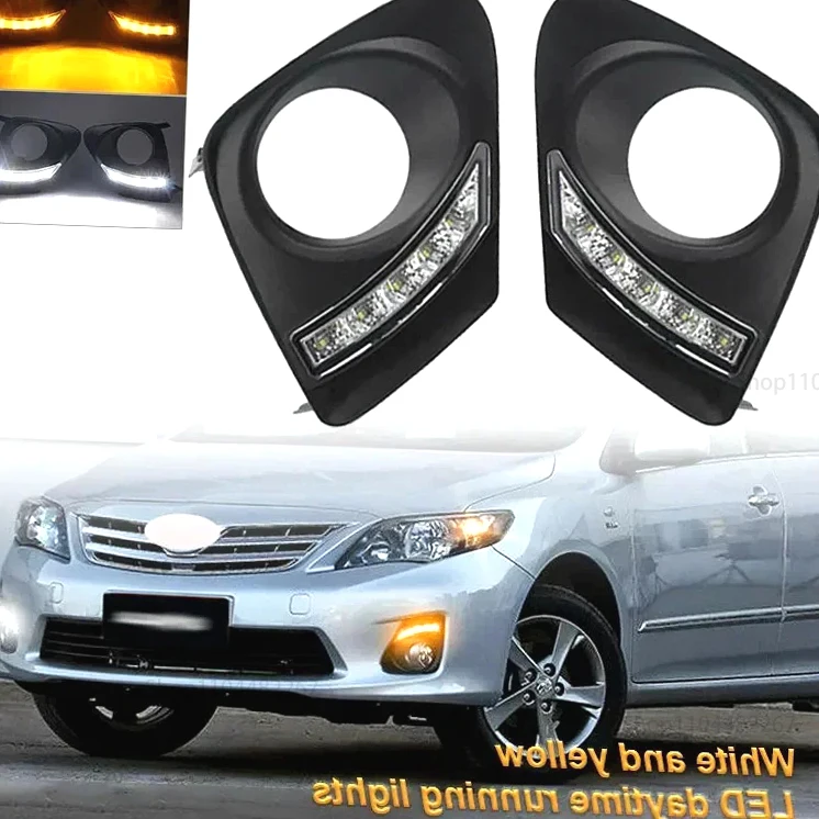 

Car LED DRL 12V Daytime Running Headlamps Daylights Headlamps Auto Driving Lamp Foglamps For Toyota Corolla 2011 2012 2013
