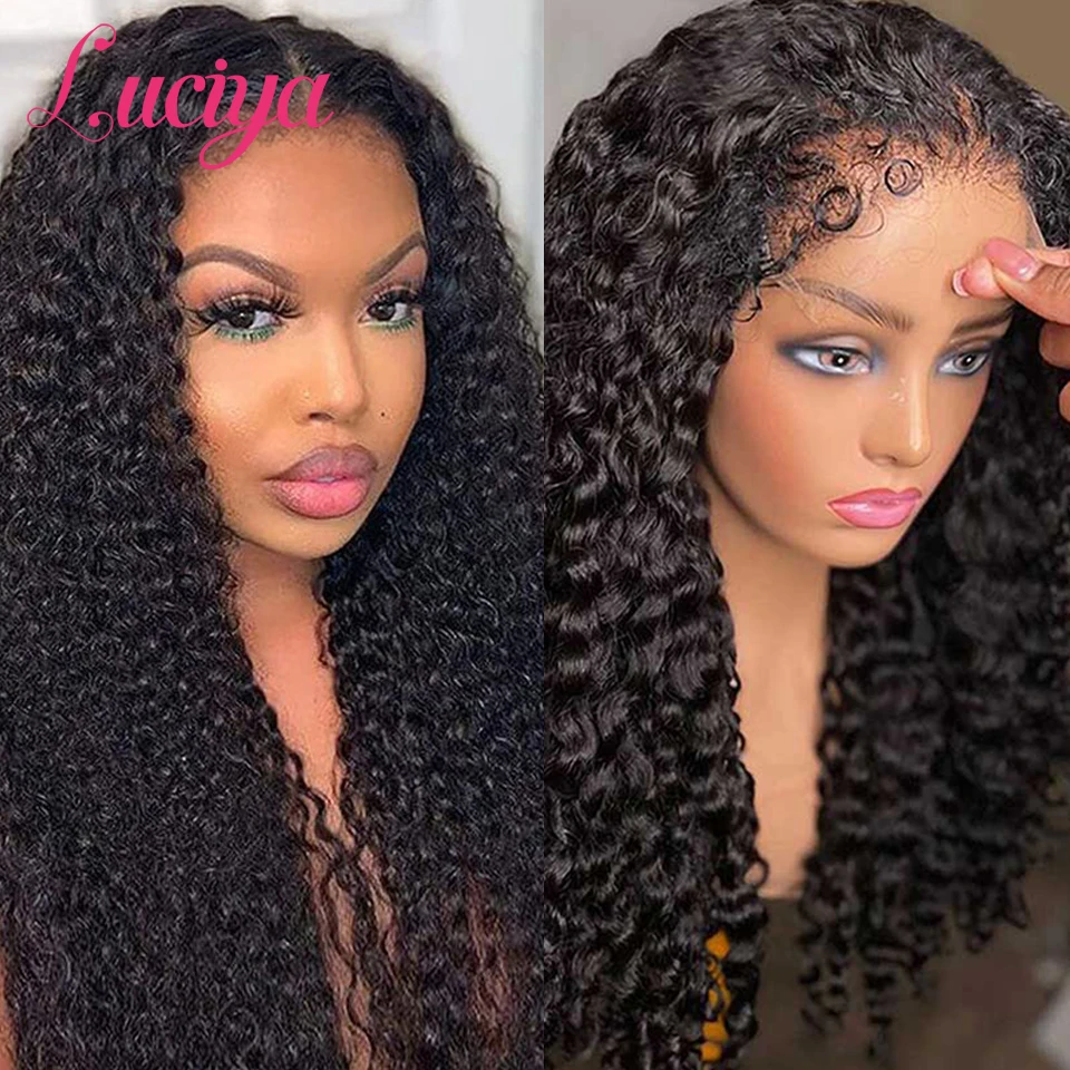 Afro Kinky Curly Wigs 4C Edges Natural Hairline 13x4 Full Lace Front Human Hair Wigs Curly Baby Hair 13x6 HD Lace Frontal Wigs