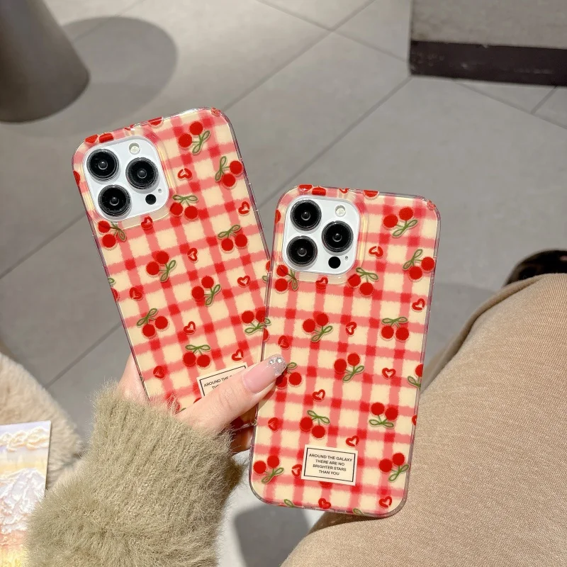 Ins Orange Plaid Pa…