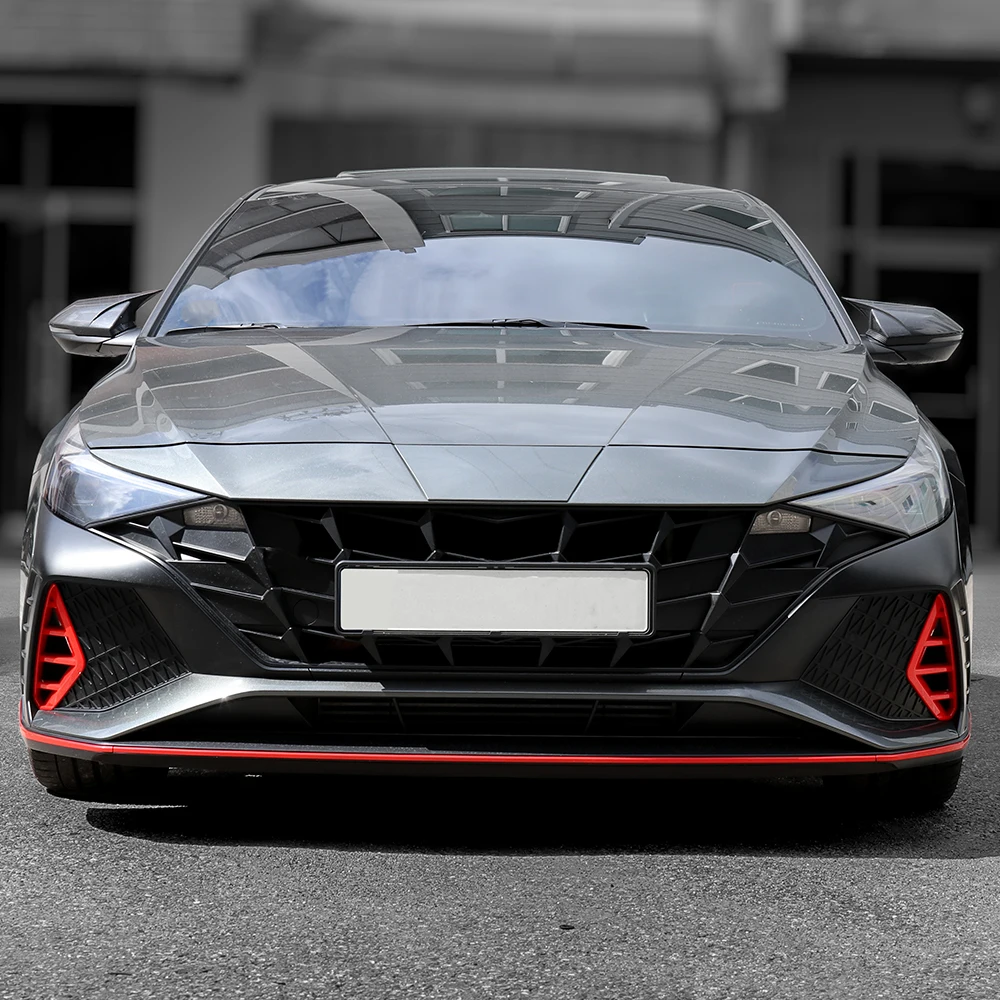 1PCS For Hyundai Elantra CN7 N Line 2023-2025 LHD RHD Carbon Fiber Style Front Fog Light Trim Cover Exterior Decor Accessories