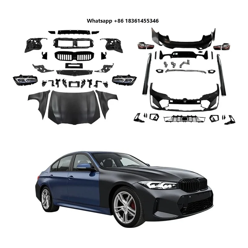 For 3 Series 2013-2018 F30 Car Modification Upgrade G20 MT Front Bumper Engine Hood Side Skirts Mudguards Rear Bumper Body Kit