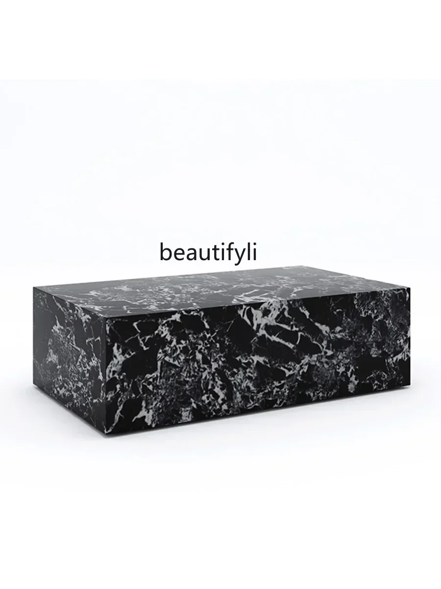 lt Italian minimalist natural marble coffee table rectangular living room sofa side table designer coffee table