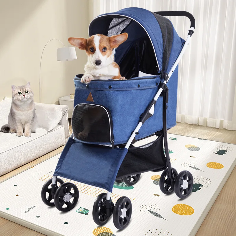 

Dog Stroller Cart Carrier 4 Wheels Large Detachable Pet Stroller for Dog Folding Dog and Cat Portable Pet Stroller for Travel