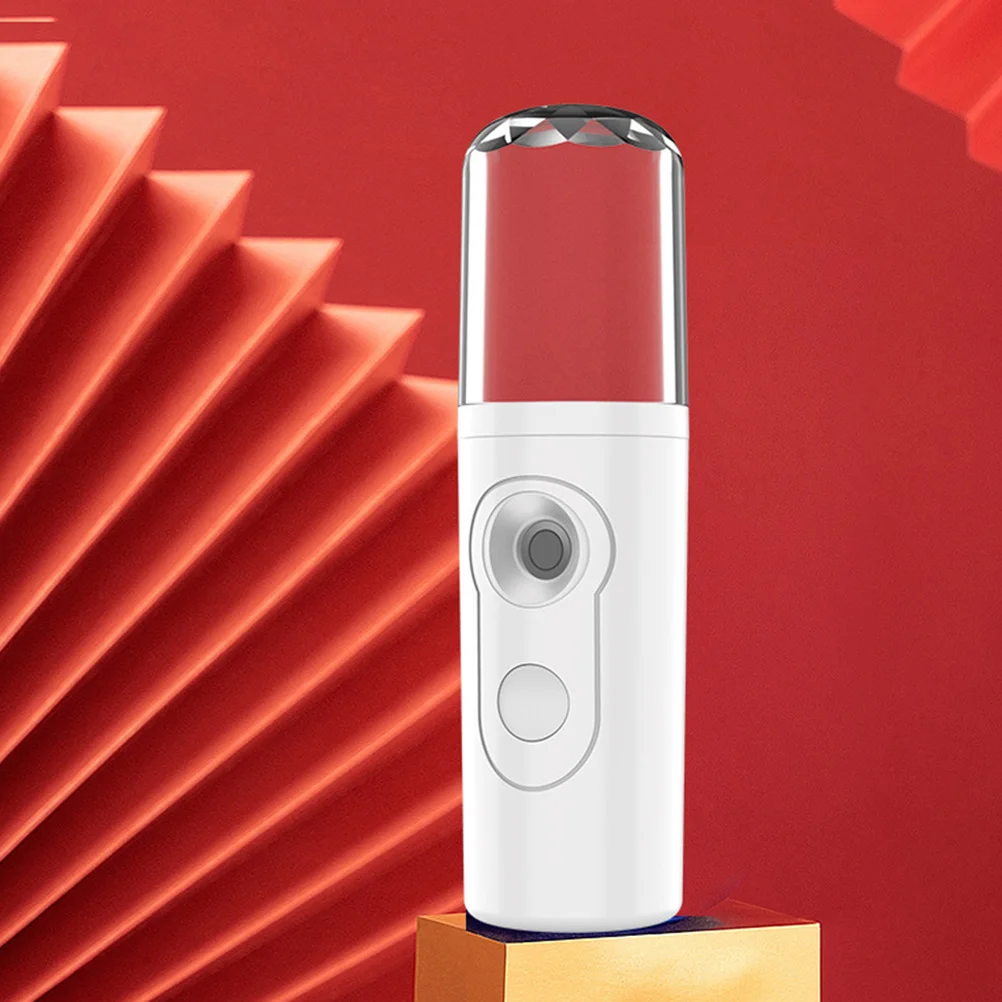 1 ชุดเครื่องพ่นไอน้ำเพื่อความงามแบบพกพาชาร์จผ่าน USB เครื่องพ่นละอองนาโน เครื่องพ่นน้ำบำรุงผิวหน้า อุปกรณ์ดูแลผิว สีขาว