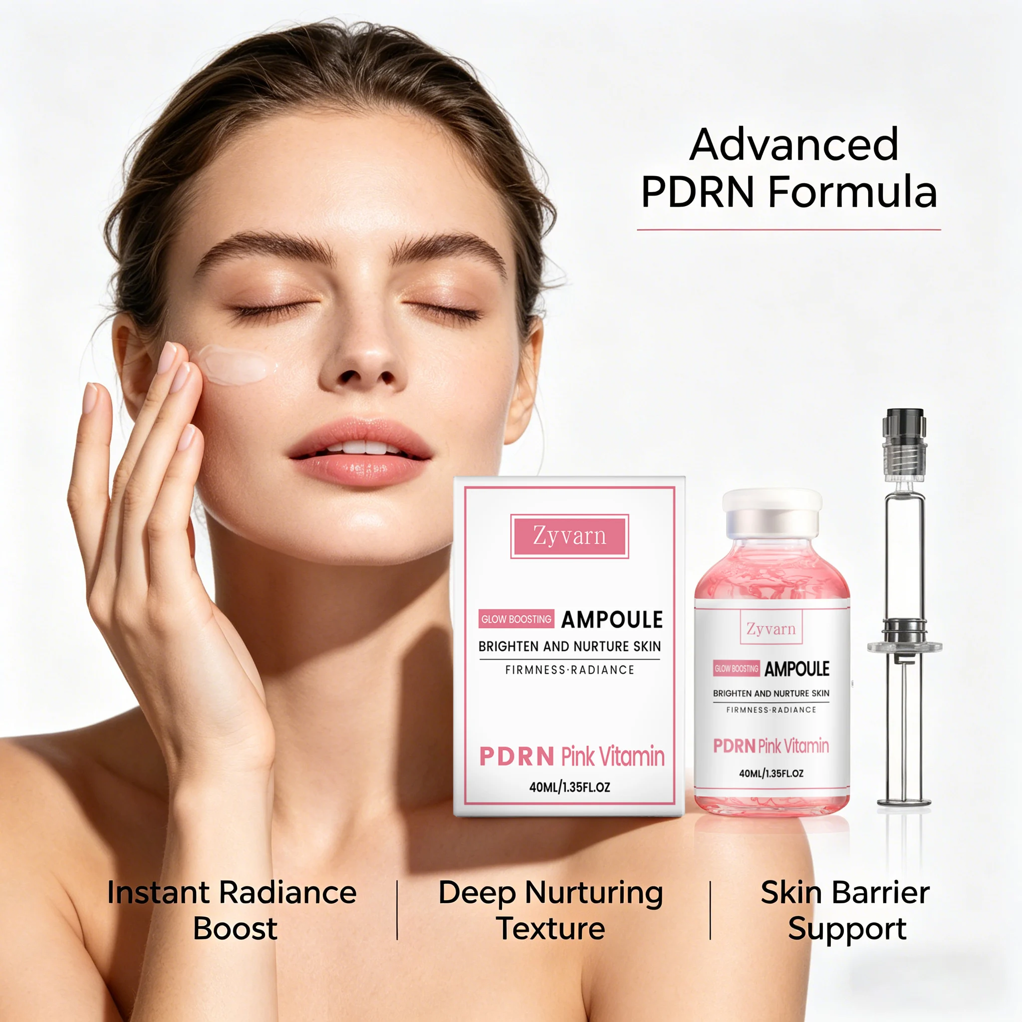 Advanced PDRN Face Serum Instant Radiance Boost DNA Nutritious Deep Nurturing Essence Skin Barrier Support Firmness Glowing Skin