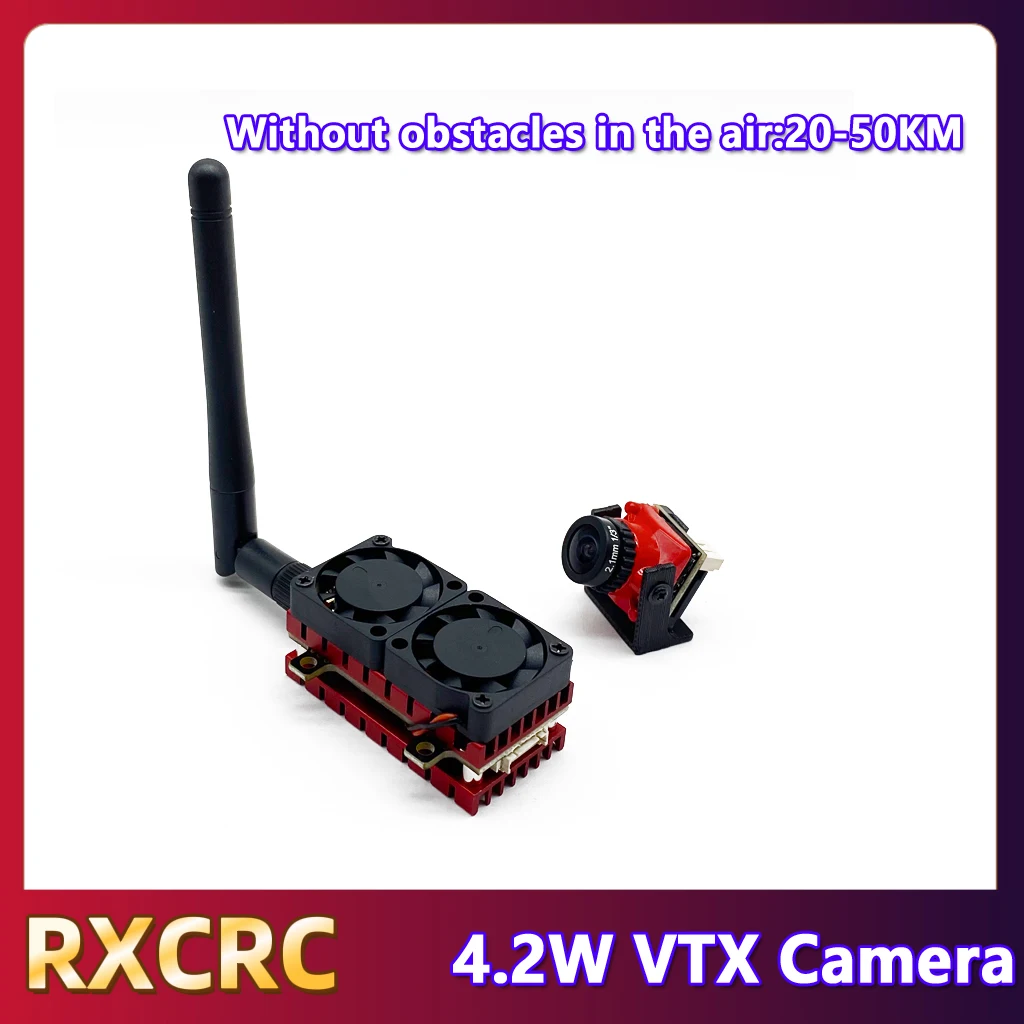 RXCRC 5.8G 48CH 4.2W 고출력 VTX 송신기 아날로그 비디오 CMOS 1200TVL 카메라 2.1mm RC FPV 장거리 고정익 드론용