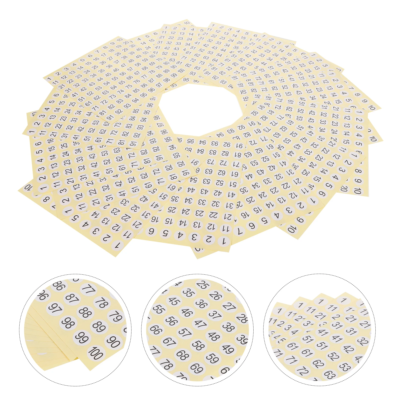 

15 Sheets Round Small Number 1-100 Classification Labels For Home Office Classroom Storage Organization Self-Adhesive Marking