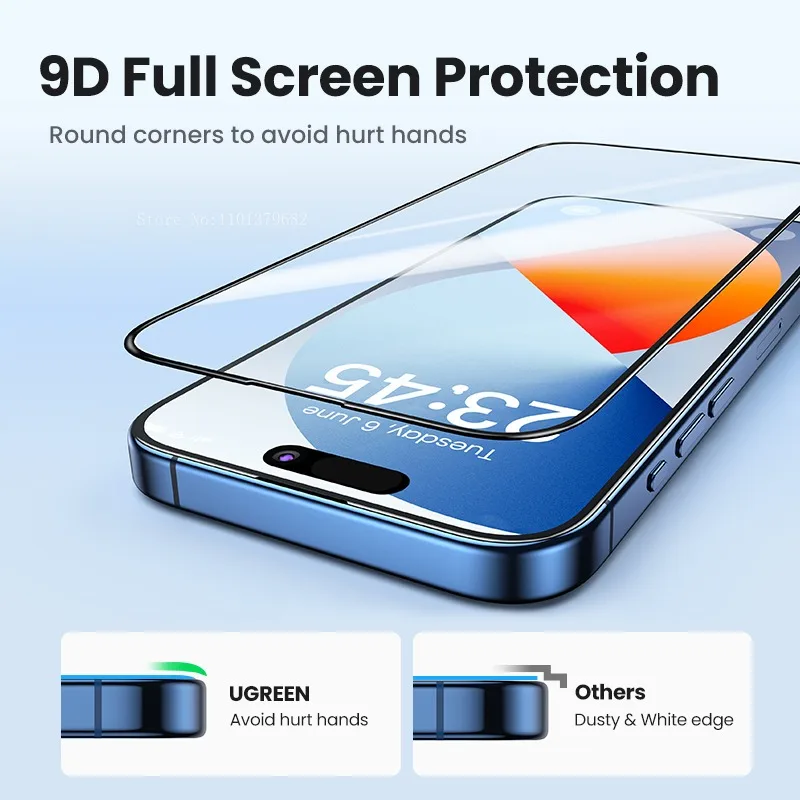 2Pcs Tempered Glass for iPhone 15 14 13 12 11 Pro Max Screen Protector for iPhone 14 Plus  for iPhone 11 XR Glass 9D Films