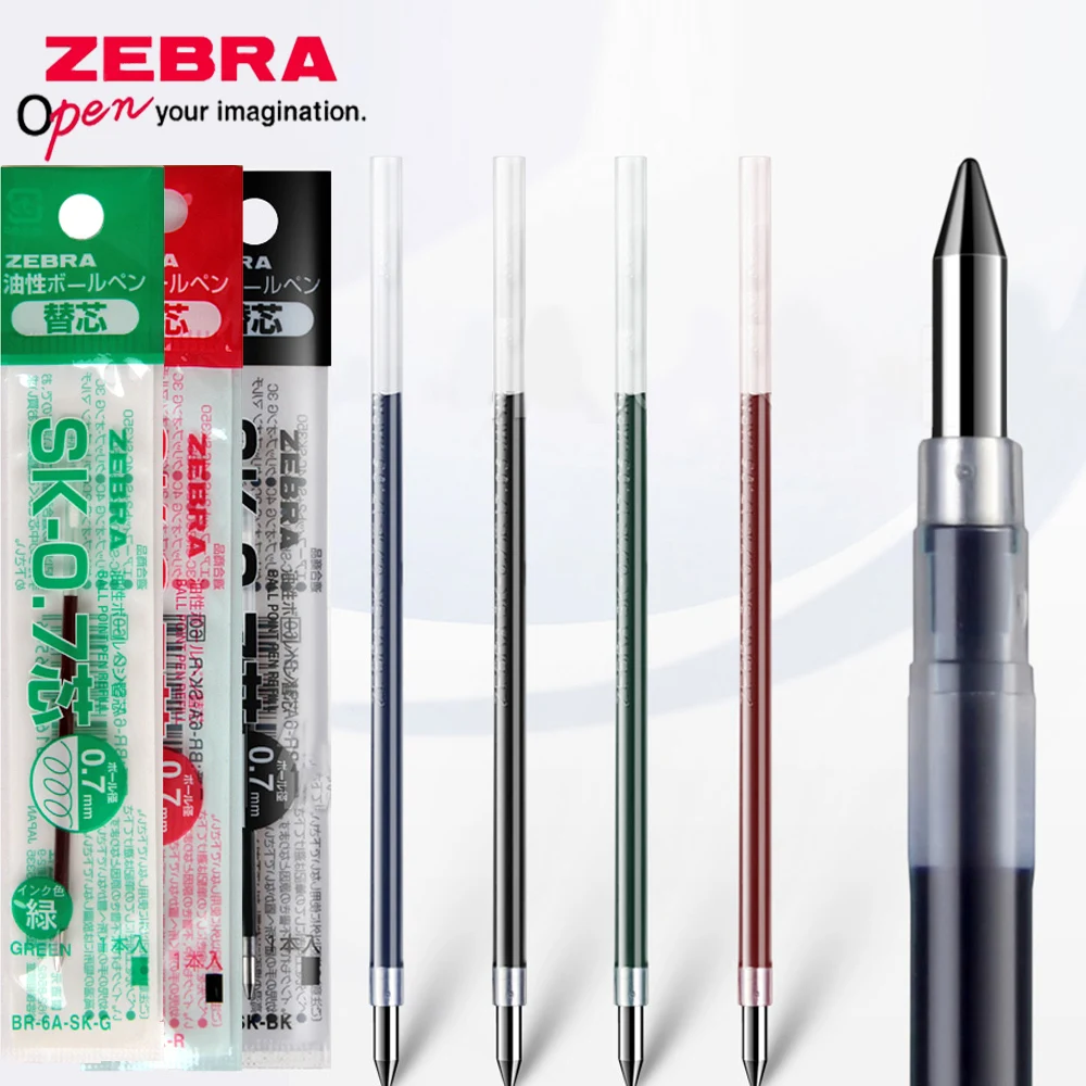 10pcs Japan ZEBRA Ballpoint Pen Refills SK-0.7 Multifunctional Four-color Gel Pen Core for B4SA1/B4A3/B4SA3 Stationery Pens