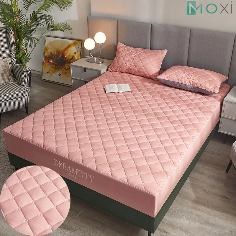 

Embroidery Mattress Cover Thickened Padding Comfortable Fabric Bed Cover Bed Linen Bed Sheets Set Mattress Protector for Home