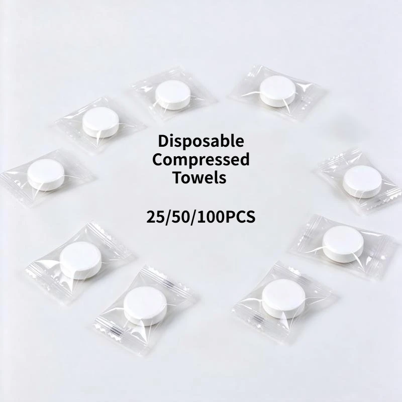 25/50/100PCS Disposable Compressed Towels Portable Travel Towels Suitable for Outdoor Travel Daily Life Facial Cleaning Tool