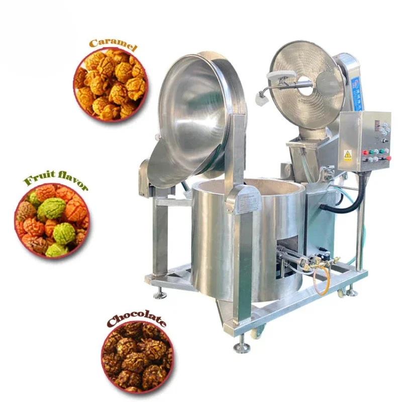 GJH  Automatic industrial gas popcorn machine mushroom caramel sweet commercial big gaz pop corn making machine