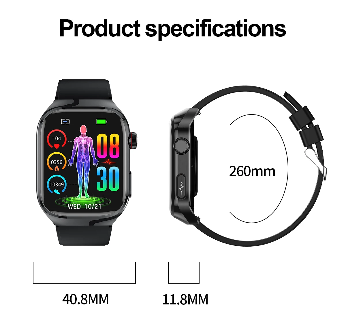 Neue Präzise Herzfrequenzmessung Smartwatch für Männer EKG Blutdruck Lipide Harnsäure Bluetooth-Anruf Gesundheits-Smartwatch Armband – Detail 29