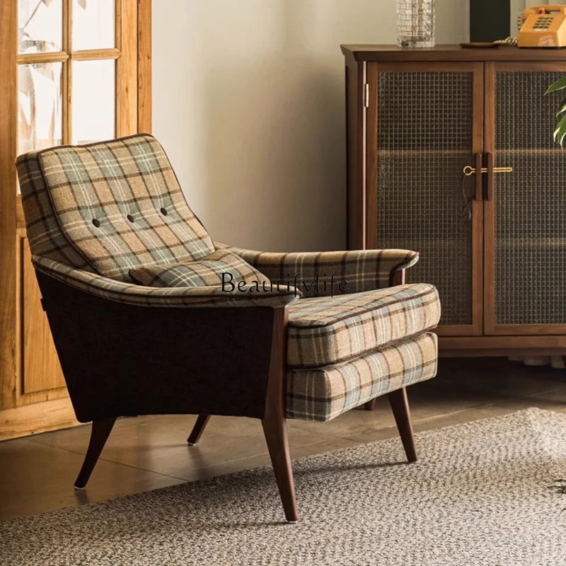 

American retro single sofa leisure chair recliner sleepable reclining living room bedroom