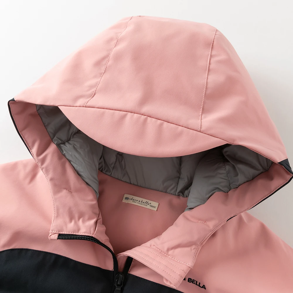 ديف بيلا الأطفال أسفل سترة الشتاء الفتيان الفتيات سميكة الدافئة الأبيض بطة أسفل معطف الاطفال العصرية نزهة مقنعين أعلى DB4253221 #4