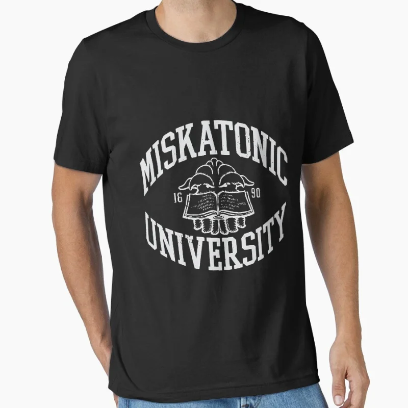 

Retro Miskatonic University 1128 Vintage Scary Halloween Gift T shirt Large size Tops Horror Cthulhu Scifi Print clothes