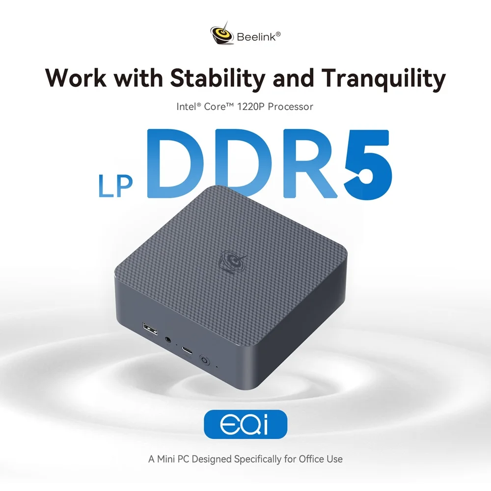 Beelink EQi12 MINI ПК Процессор Intel Core i3 1220P DDR5 24G RAM 500G SSD WiFi6 4K HD Lan 1000M Настольный компьютер VS SEi12 12450H
