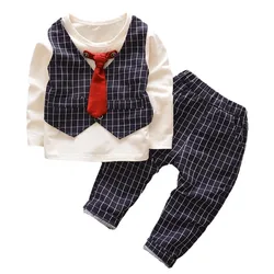 New Spring Autumn Baby Boys Clothes Children Fashion T-Shirt Pants 2Pcs/Sets Kids Gentleman Suit Toddler Casual Cotton Costume