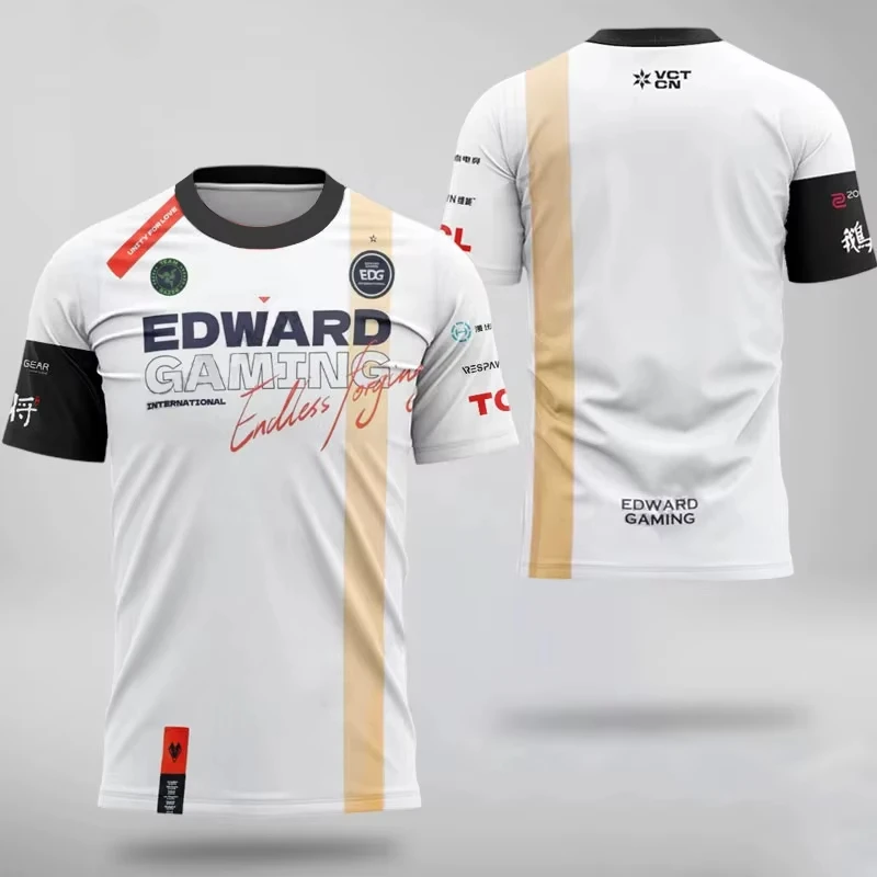 Valorant E-sports Competition EDG Club Uniform 2024 New VCT Training Jersey Sports Short-sleeved T-shirt with Customizable ID