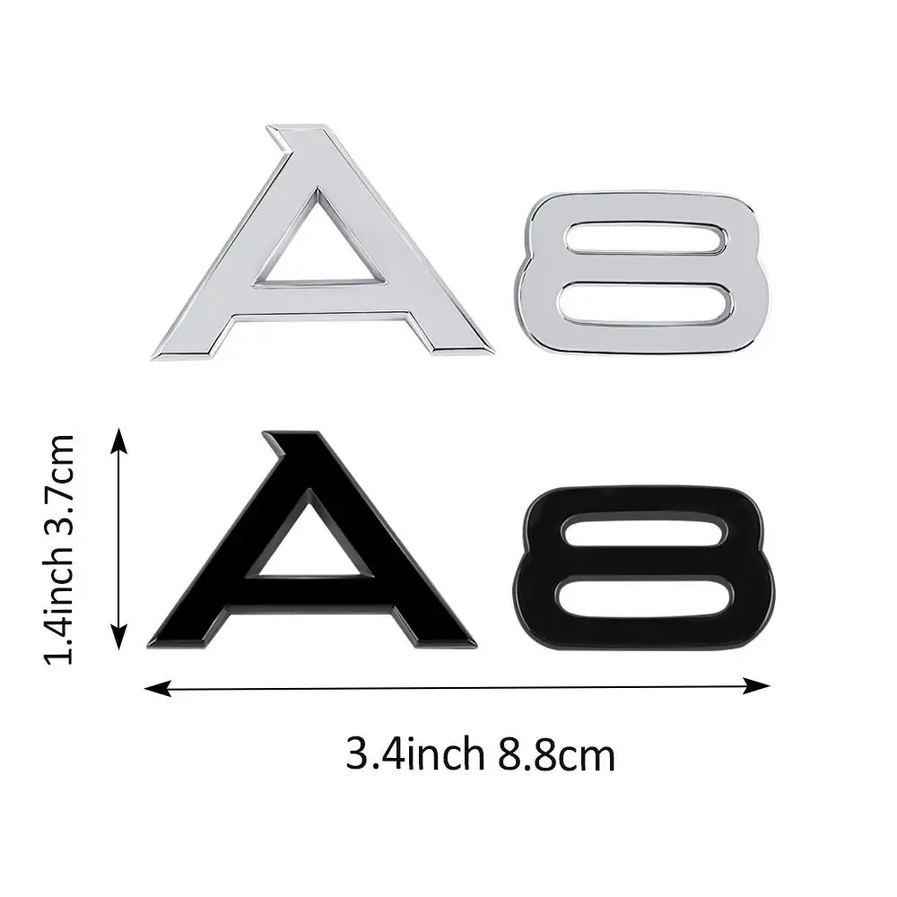 3D ABS A3 A4 A5 A6 A7 A8 A4L A6L A8L Q3 Q5 Q7 Letters Car Rear Trunk Emblem Decoration Sticker For Audi Sline Quattro RS A1 A2