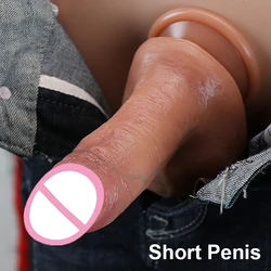 11cm Short Penis Realistic Dildo Soft Silicone Lifelike Dick Anal Plug Suction Cup Adults Sex Toys For Woman Beginner Oral Cock