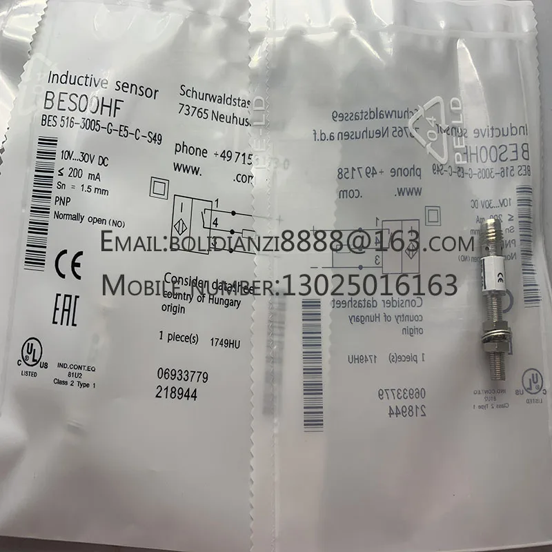 Sensor de interruptor de proximidad BES 516-3008-G-E5-C-S49, nuevo